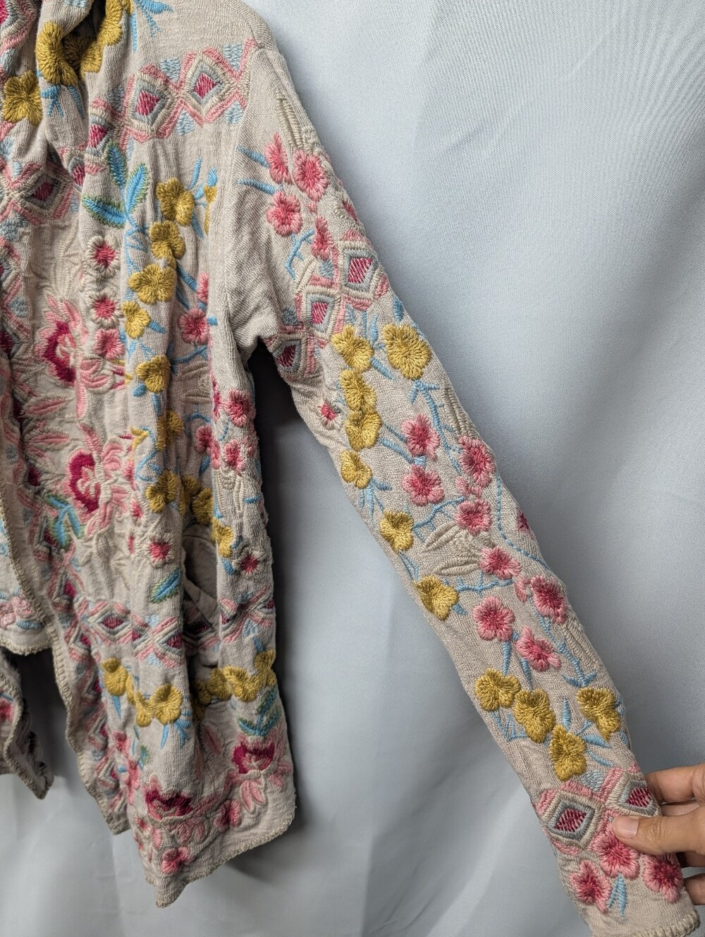 Rare Johnny Was 🌸Biya Embroidered Floral Sweater Cardigan Jacket, NWOT  Size XS - Picture 5 of 9